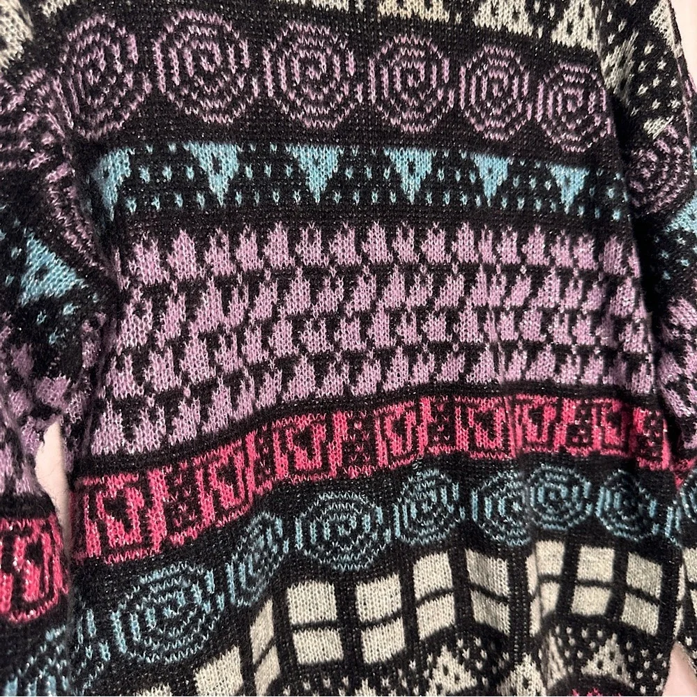 3/$20 💥 Vintage Lindsey Blake Wool Blend Cozy Geometric Print Crewneck‎ Sweater